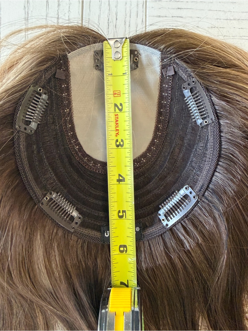 UniWigs Skin Top Human Hair Topper 20” Light Brown Highlighted 6x6 - Picture 8 of 12